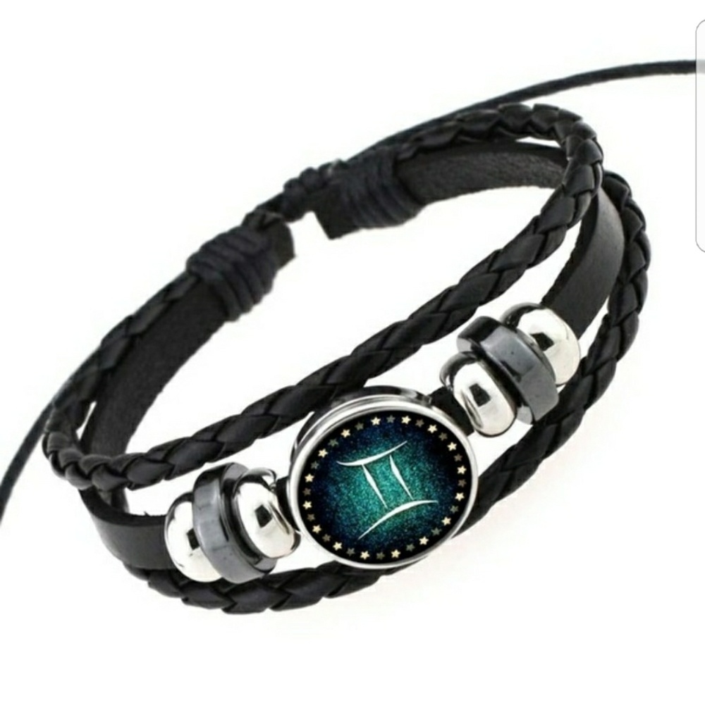 Gemini leather bracelet